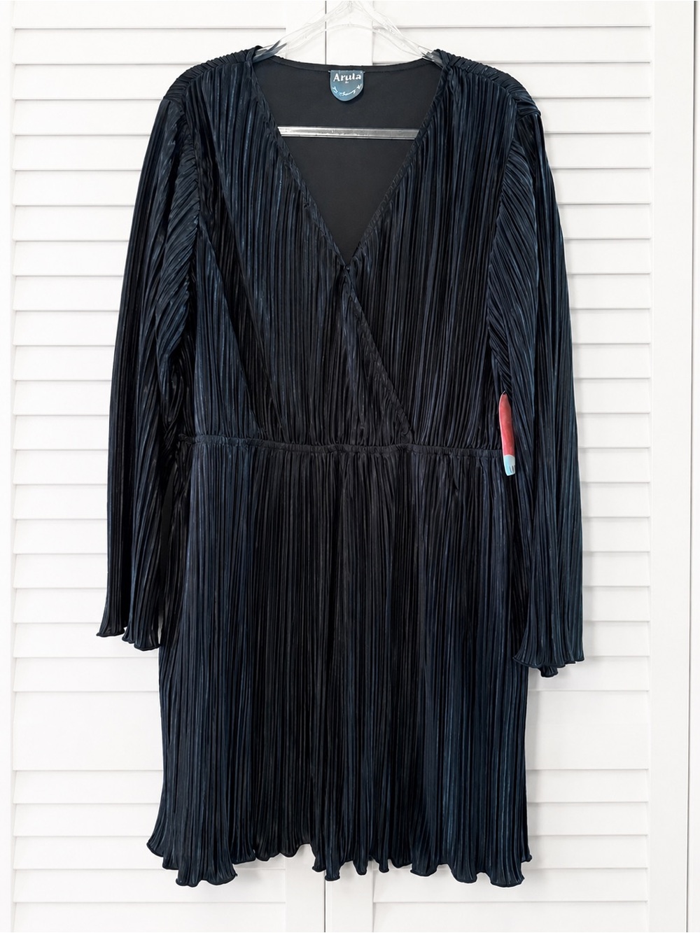 Arula Black Pleated Cutout Midi Dress Size A / 1X NWT